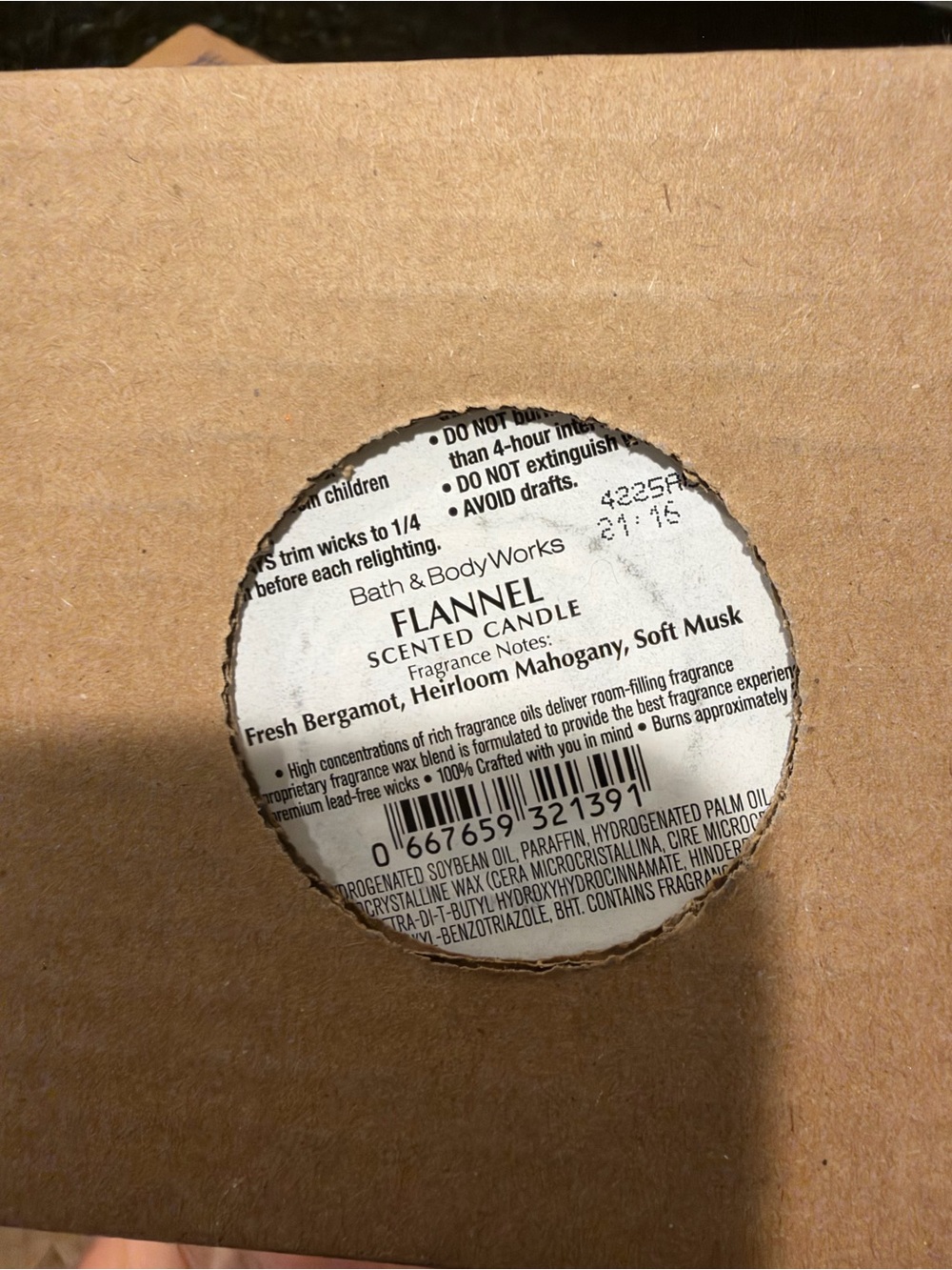 Bath & Body Works Flannel Scented Candle - White Label